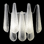 Бра с подвесками из рифленного стекла в форме капель на основании цвета хром Textured Glass варинант исполнения - 1 | Loft Concept во Владивостоке