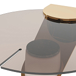 Дизайнерский журнальный стол с круглой столешницей из бронзированного стекла Honor Side Table варинант исполнения - 1 | Loft Concept во Владивостоке