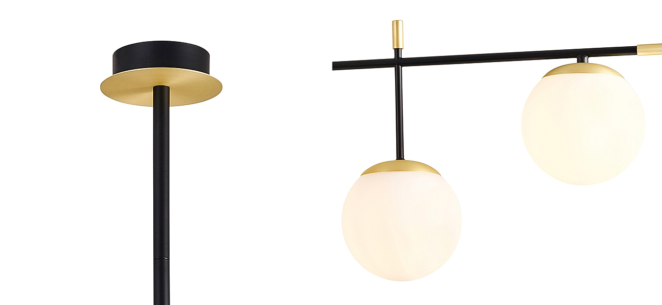 Люстра Черная с Золотом Spike Balls Hanging 9 Lamp Люстра Черная с Золотом Spike Balls Hanging 9 Lamp - Loft-Concept во Владивостоке