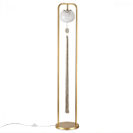 Торшер с шарообразным плафоном из белого стекла с подвеской из камня и длинной кисточкой Agatelle варинант исполнения - 1 | Loft Concept во Владивостоке