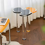 Дизайнерский журнальный стол с фигурной столешницей на 3-х прозрачных ножках Rahakif варинант исполнения - 1 | Loft Concept во Владивостоке