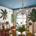 Обои с вышивкой ручной работы Mughal Trees Original colourway on linen варинант исполнения - 6 | Loft Concept во Владивостоке