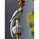 Подсвечник белый Попугай из фарфора с бронзовыми элементами Eden Garden варинант исполнения - 6 | Loft Concept во Владивостоке