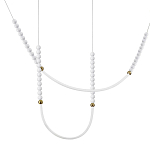 Подвесной светильник с 3-мя изогнутыми плафонами и белыми декоративными шариками PEARLS Suspension варинант исполнения - 1 | Loft Concept во Владивостоке