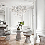 Люстра подвесная с прозрачными стеклянными подвесками в форме капель Диаметр 80 см Droplet Chandelier варинант исполнения - 11 | Loft Concept во Владивостоке