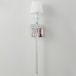 Бра с белым текстильным абажуром и хрустальными подвесками с декоративной кисточкой Lustre Reverie варинант исполнения - 7 | Loft Concept во Владивостоке