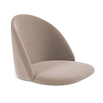 Барный стул со спинкой и металлической подставкой на 4-х деревянных ножках Бежевый Велюр Vendramin Chair варинант исполнения - 2 | Loft Concept во Владивостоке