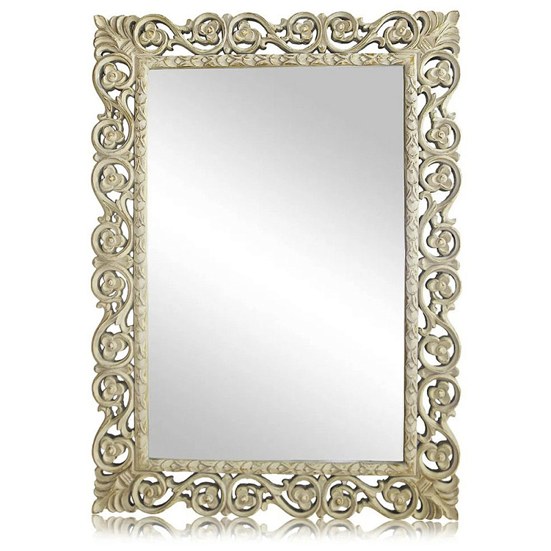 Зеркало настенное в ажурной деревянной раме Sophistication Зеркало ivory ( слоновая кость ) Золотой Зеркало настенное в ажурной деревянной раме Sophistication Зеркало ivory ( слоновая кость ) Золотой во Владивостоке | Loft Concept