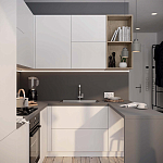 Кухонный гарнитур белый акриловый фасад Eveline White Kitchen Set варинант исполнения - 2 | Loft Concept во Владивостоке