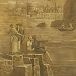 Обои ручная роспись Views of Italy Sepia варинант исполнения - 1 | Loft Concept во Владивостоке