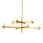Люстра золотая с 8-ю молочными плафонами в виде чаши Tiers of Clear Lines варинант исполнения - 1 | Loft Concept во Владивостоке