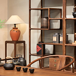 Стеллаж деревянный с полками для хранения Moon Walnut Furniture варинант исполнения - 4 | Loft Concept во Владивостоке