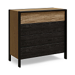 Комод 4 ящика с подсветкой на рельефном фасаде Warm Industrial варинант исполнения - 2 | Loft Concept во Владивостоке