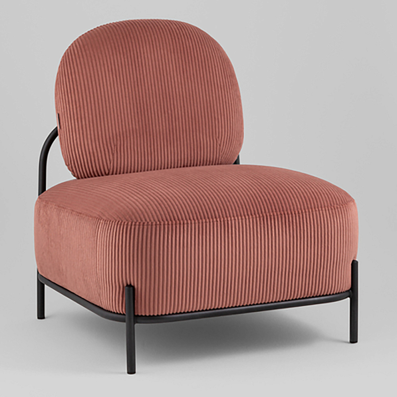 Кресло Стоун велюр рельефный коралловый Коралловый Черный во Владивостоке | Loft Concept 