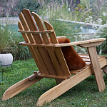 Уличное кресло из массива акации Adirondack Wooden Chair Natural варинант исполнения - 7 | Loft Concept во Владивостоке