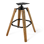 Барный стул со спинкой и мягкой обивкой с ромбами на 4-х деревянных ножках Бежевый Велюр Ava Charm варинант исполнения - 5 | Loft Concept во Владивостоке