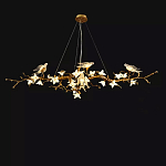 Люстра в виде золотой ветки с цветами и птичками Marvelous Garden варинант исполнения - 9 | Loft Concept во Владивостоке