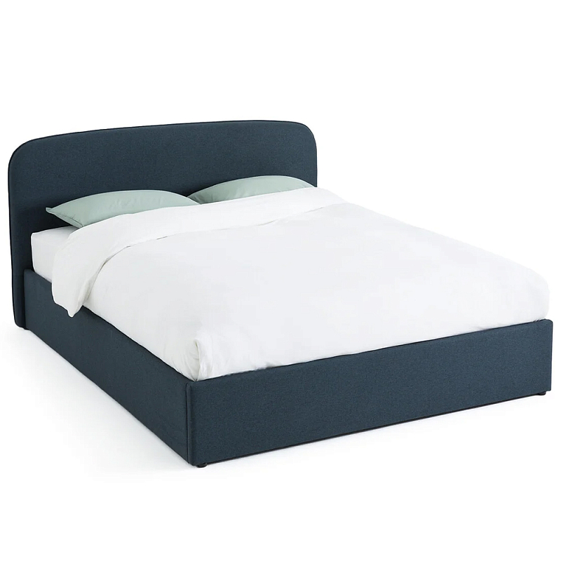 Двуспальная кровать с подъемным механизмом Mathise Bed Deep Blue Темно-синий Двуспальная кровать с подъемным механизмом Mathise Bed Deep Blue Темно-синий во Владивостоке | Loft Concept