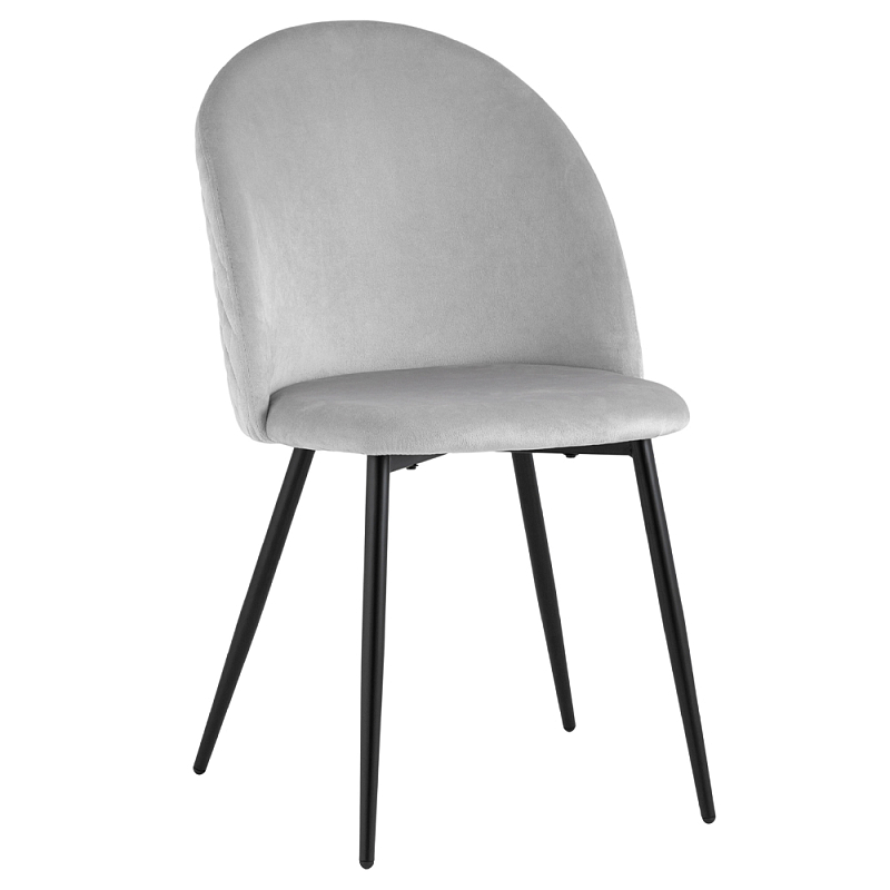 Мягкий стул в сером велюре Miruna Chair Черный Серый Мягкий стул в сером велюре Miruna Chair Черный Серый во Владивостоке | Loft Concept