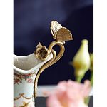 Кувшин с цветочным рисунком и бронзовой ручкой Blue Garden варинант исполнения - 3 | Loft Concept во Владивостоке