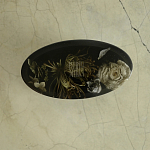 Шкатулка из эпоксидной смолы с цветами черная Epoxy Resin Oval Box Black варинант исполнения - 3 | Loft Concept во Владивостоке