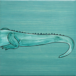 Плитка с узором Крокодил байдарочник варинант исполнения - 4 | Loft Concept во Владивостоке