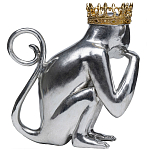 Статуэтка обезьяна в короне серебряная Golden Monkey варинант исполнения - 2 | Loft Concept во Владивостоке