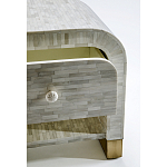 Тумбочка прикроватная с ящиком Tofino White Bone Inlay  Bedside Cabinet   варинант исполнения - 2 | Loft Concept во Владивостоке