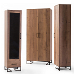 Шкаф-витрина в стиле лофт с чёрной стеклянной дверью Urban Style Space 2 варинант исполнения - 4 | Loft Concept во Владивостоке