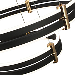 Люстра светодиодная с 3-мя плафонами в форме колец из акрила и алюминия с пультом для регулировки света Ring Horizontal Anthracite варинант исполнения - 2 | Loft Concept во Владивостоке