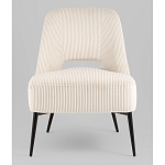 Кресло лаунж Бостон велюр рельефный молочный на черных ножках варинант исполнения - 4 | Loft Concept во Владивостоке