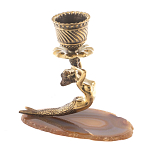 Подсвечник из натурального камня агат светло-коричневый Stone Candlestick варинант исполнения - 3 | Loft Concept во Владивостоке