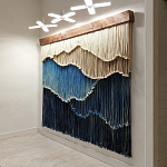 Текстильный Арт-объект на стену ручной работы из веревок Blue Mountains варинант исполнения - 1 | Loft Concept во Владивостоке