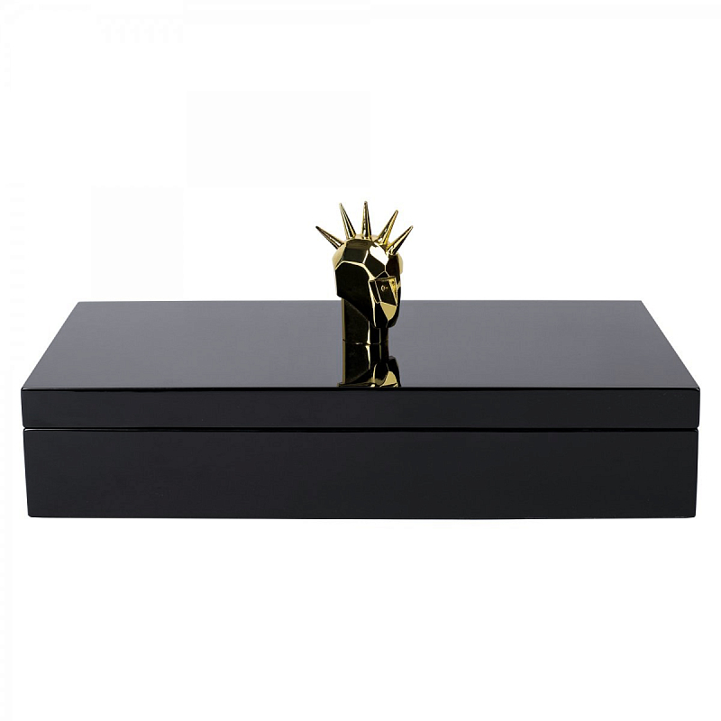Шкатулка HEAD TRIP SCULPTURE  BOX Черный Глянцевое золото во Владивостоке | Loft Concept 