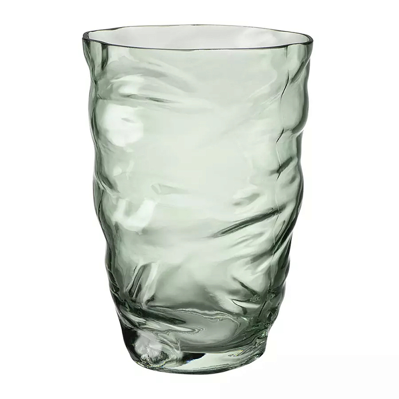 Ваза стеклянная фактурная Crumpled Vase 20 см Зеленый Серый Ваза стеклянная фактурная Crumpled Vase 20 см Зеленый Серый во Владивостоке | Loft Concept