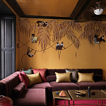 Обои с вышивкой ручной работы Étienne Original colourway on wool sateen варинант исполнения - 2 | Loft Concept во Владивостоке