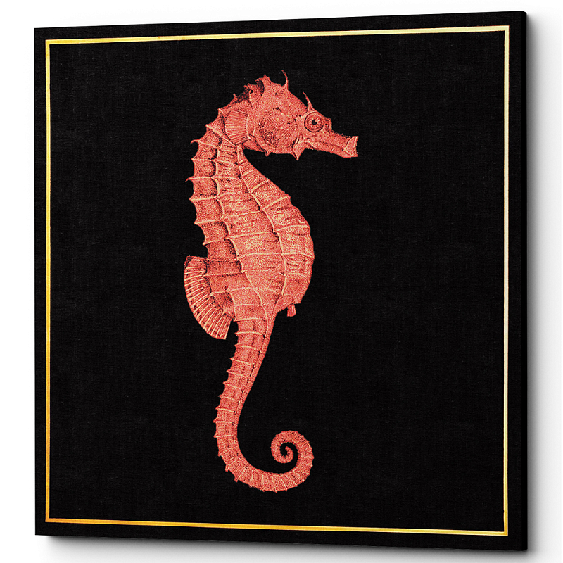 Постер Sea Horse Poster Черный Красный Постер Sea Horse Poster Черный Красный во Владивостоке | Loft Concept