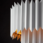 Люстра белая с гофрированным двойным абажуром Corrugated Double Lampshade варинант исполнения - 4 | Loft Concept во Владивостоке
