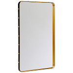 Зеркало прямоугольное в металлической раме с кожаной отделкой Loft in Reflection варинант исполнения - 1 | Loft Concept во Владивостоке