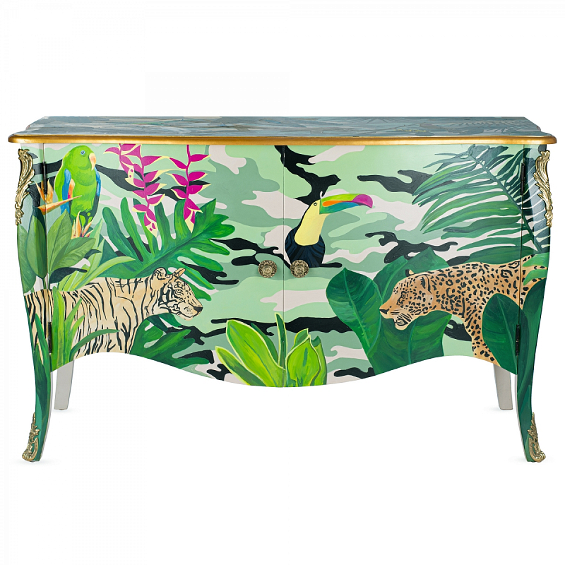 Комод L.XV DRESSER Flowers Jungle Серебряный Зеленый Комод L.XV DRESSER Flowers Jungle Серебряный Зеленый во Владивостоке | Loft Concept