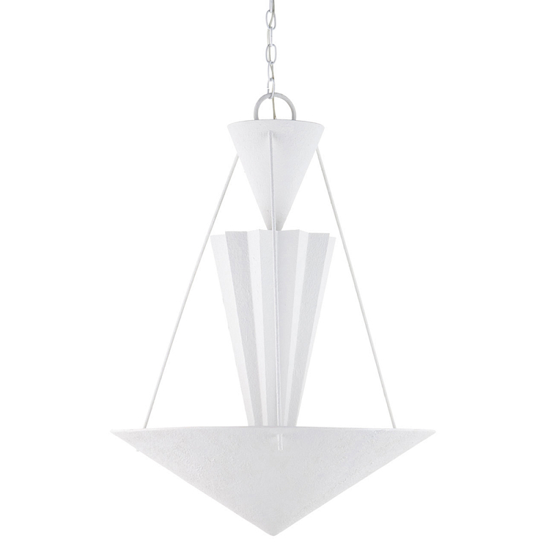 Люстра светодиодная белая геометрической формы с рифленым плафоном White Geometric Lamps Белый Люстра светодиодная белая геометрической формы с рифленым плафоном White Geometric Lamps Белый во Владивостоке | Loft Concept