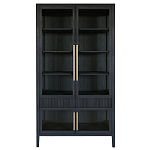 Витрина Primo со стеклянными фасадами и 2 ящиками Черный дуб варинант исполнения - 10 | Loft Concept во Владивостоке