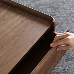 Прикроватный деревянный столик с 2-мя ящиками Moon Walnut Furniture варинант исполнения - 9 | Loft Concept во Владивостоке