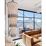 Люстра круглая трехъярусная из бахромы Milk Gradient Braided Fringe варинант исполнения - 3 | Loft Concept во Владивостоке