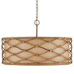 Подвесной светильник  из кованого железа и абажуром из ротанга Wicker Furniture варинант исполнения - 3 | Loft Concept во Владивостоке