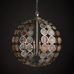 Люстра в форме шара с декором из круглых декоративных элементов Bright Shell Discs варинант исполнения - 3 | Loft Concept во Владивостоке