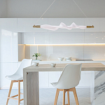 Люстра горизонтальная с волнистым белым плафоном Golden Swirl варинант исполнения - 11 | Loft Concept во Владивостоке