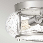 Потолочный светильник цвета никель с плафоном из прозрачного фактурного стекла Quoizel варинант исполнения - 2 | Loft Concept во Владивостоке