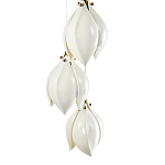 Подвесной светильник светодиодный с 6-ю белыми плафонами в виде цветов Flower Light Gold варинант исполнения - 3 | Loft Concept во Владивостоке