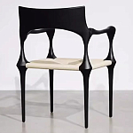 Стул дизайнерский с плетеным сидением Kronos Dining Chair Black варинант исполнения - 5 | Loft Concept во Владивостоке